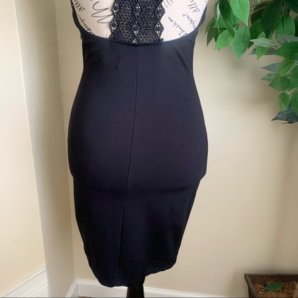 Lulus Federica Black Crocheted Lace Bodycon Dress Sz M - Picture 13 of 13